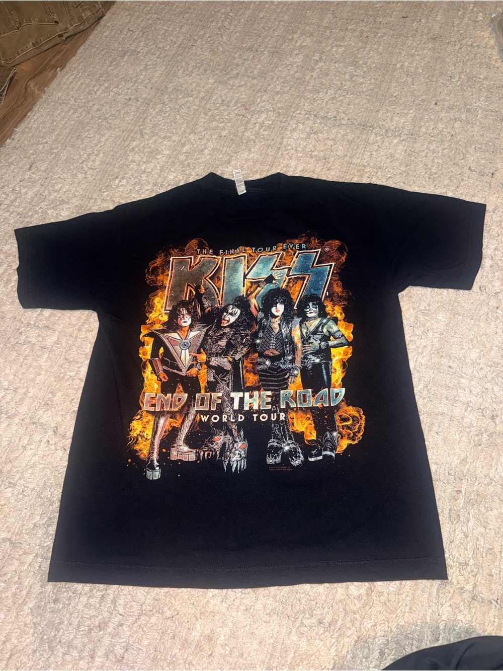 KISS End Of The Road World Tour T-Shirt Black M The Final Tour Ever Graphic Tee